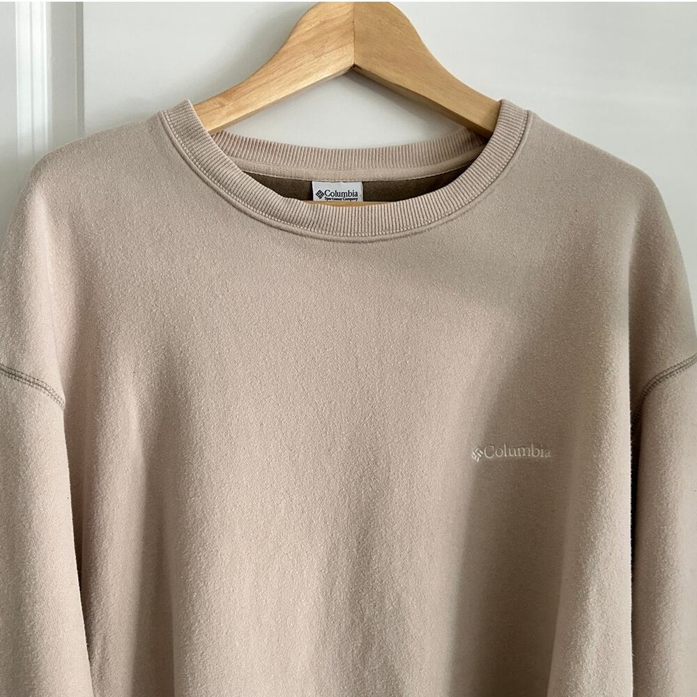 Columbia Vintage 2007 Oatmeal Crewneck Sweatshirt Men's XXL Oversized